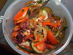 Cucumber Salad w/Red Cabbage