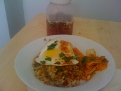 Fried Rice, kimchee vineagar sauce