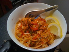 Pork and Noodles w/Lime Leafs